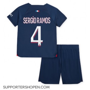Paris Saint-Germain Sergio Ramos #4 Hemmatröja Barn 2023-24 Kortärmad (+ korta byxor)